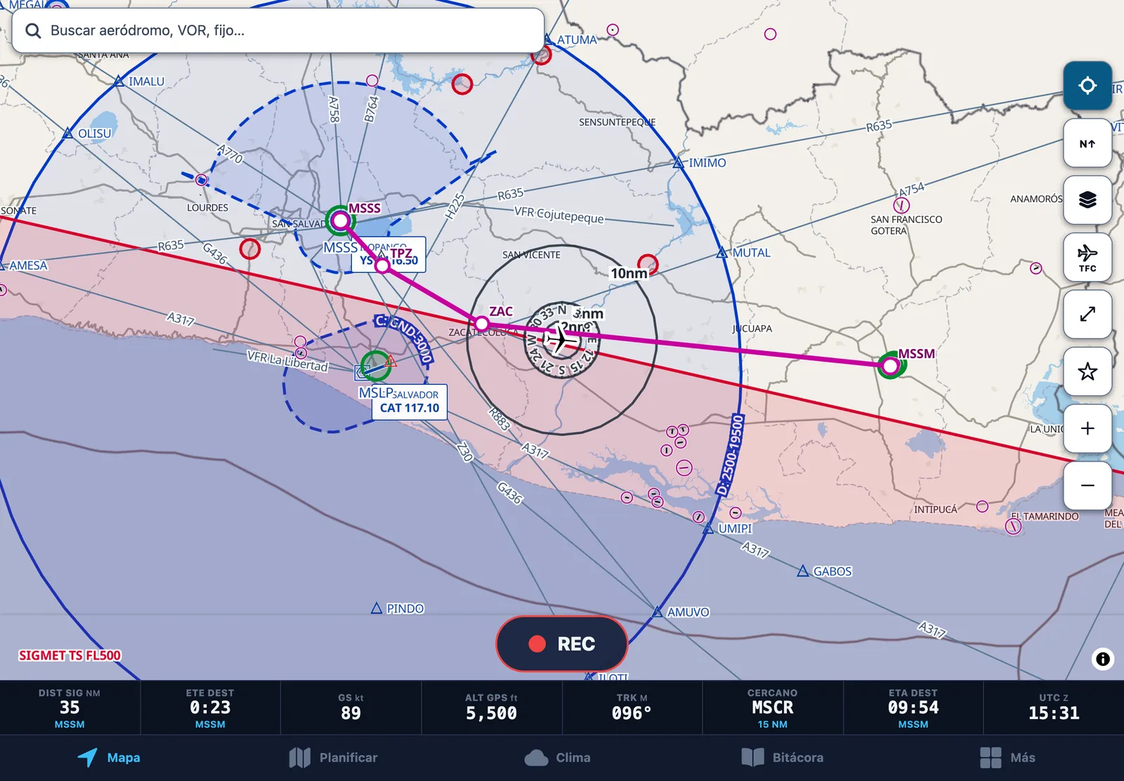 The same map in the light theme for direct sunlight
